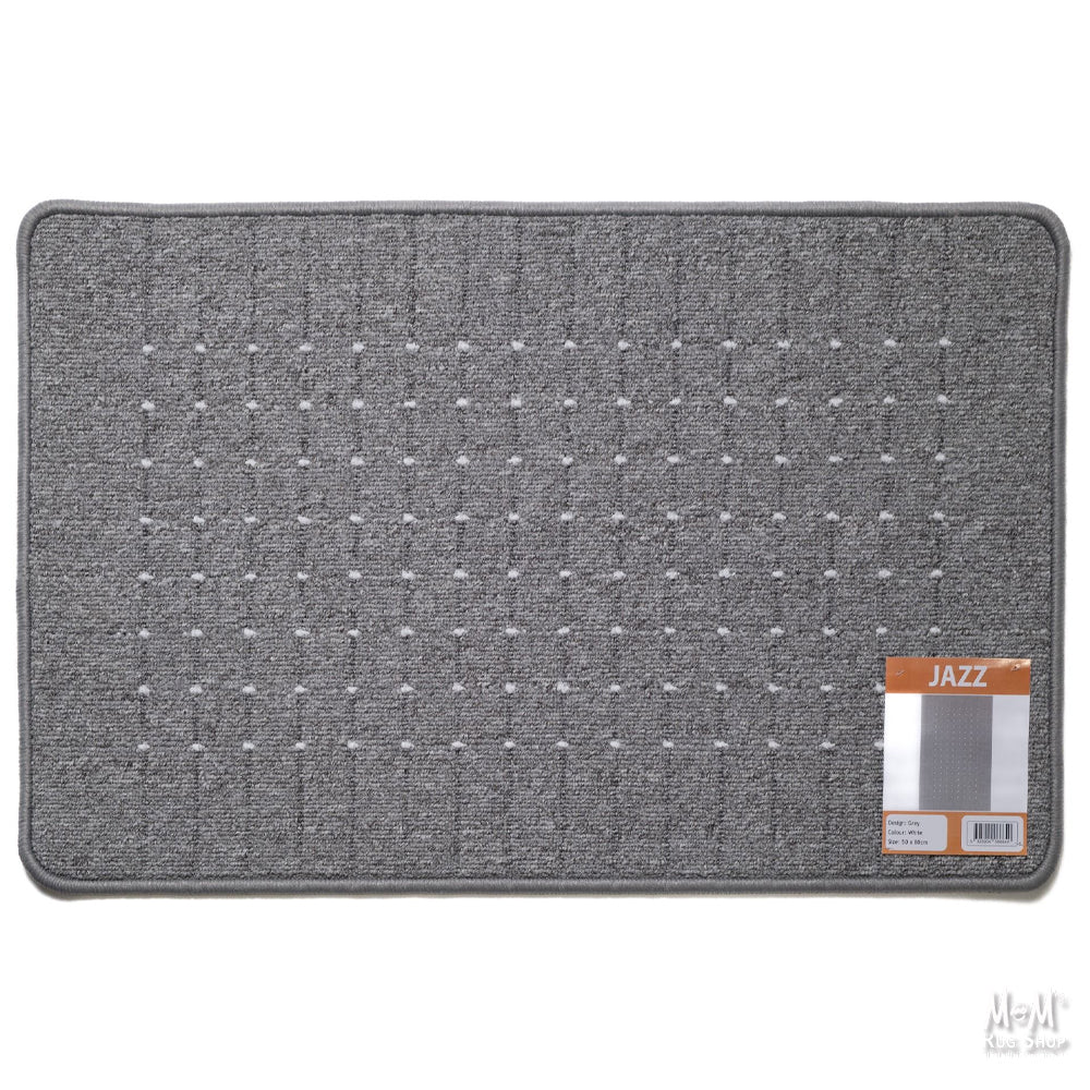 Jazz Grey White Rubber Backed Mats