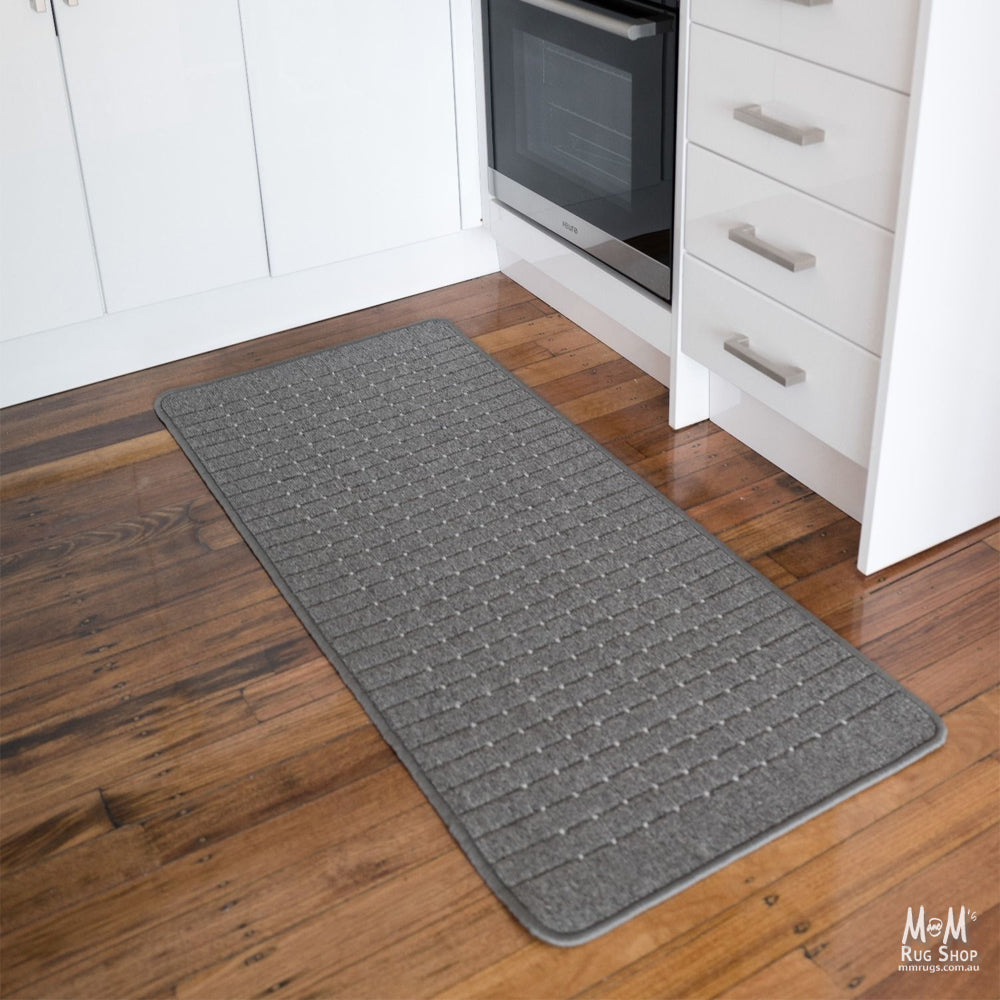 Jazz Grey White Rubber Backed Mats