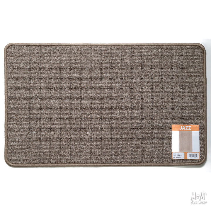 Jazz Taupe Dark Brown Rubber Backed Mats