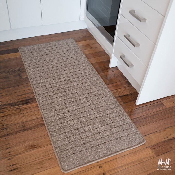 Jazz Taupe Dark Brown Rubber Backed Mats